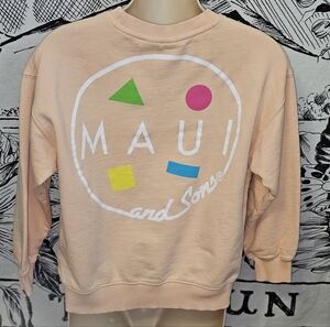 Like New Zara Sz 9-10 'Maui and Sons' Pastel Peach Crewneck Sweatshirt